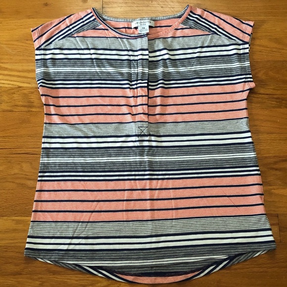 BOGO 🌿Liz Claiborne Striped Henley Top🌿 - Picture 4 of 6